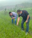 Suraj Baidya (NPPRC) and Roshan Basnet (National Wheat Research Program) undertaking field surveys at Dandunghe, Dolakha  Nov 2023